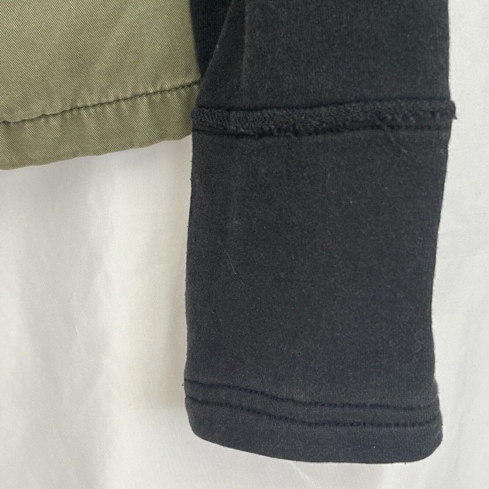 Womens Military Utility Jacket Sweatshirt Medium Olive Army Green 90s Grunge - Picture 11 of 16